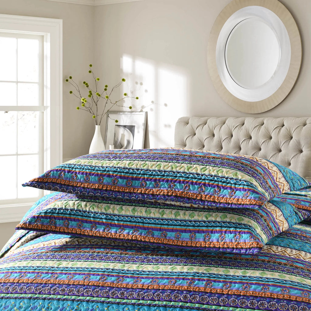 3 Piece Bohemian Lightweight Quilt Set King Size S310