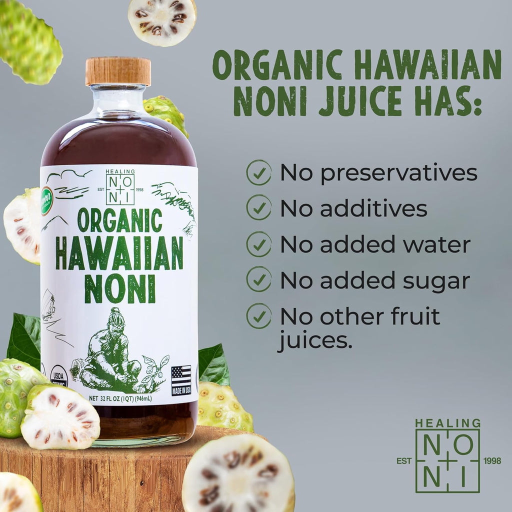Organic Noni Juice 32oz Glass Bottle Unsweetened D855342