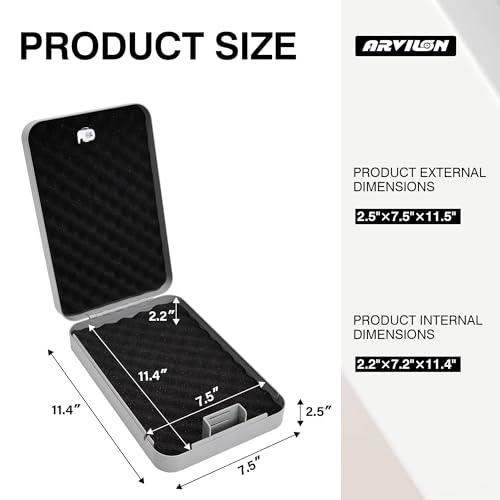Handgun Safe with Key Lock, Portable Lock Box for Car, Home, Travel V990939