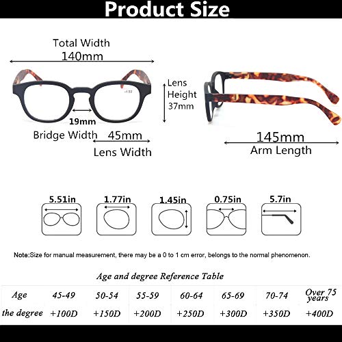 Reading Glasses 5 Pack Unisex Spring Hinge Pattern Design C86045