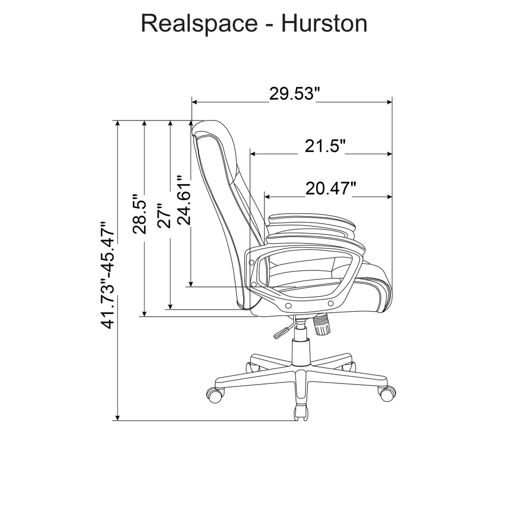 High-Back Bonded Leather Executive Chair, Black M587718