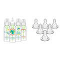 Dr. Brown's Natural Flow Anti-Colic Options+ Narrow Baby Bottles 8 oz/250 mL & Natural Flow Level 2 Narrow Baby Bottle Silicone Nipple, Medium Flow, 3m+