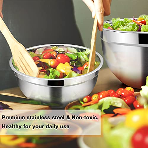 Stainless Steel Mixing Bowl Set with Lids, 5 Pieces F2169