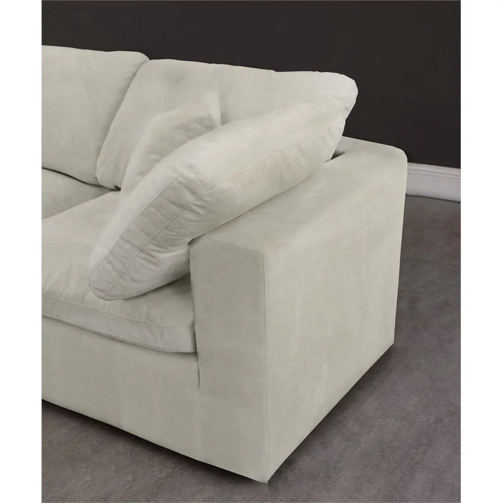 Contemporary Cream Velvet Modular Sectional Sofa N100415