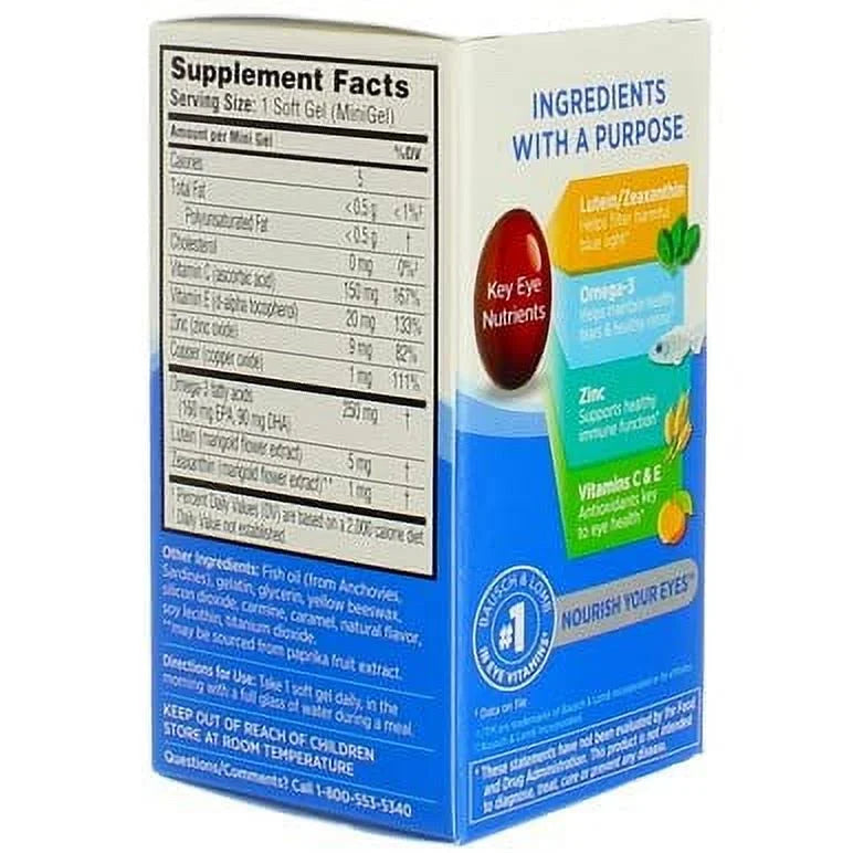 Adult 50+ Eye Vitamin & Mineral Softgels, 200 Count Z4704