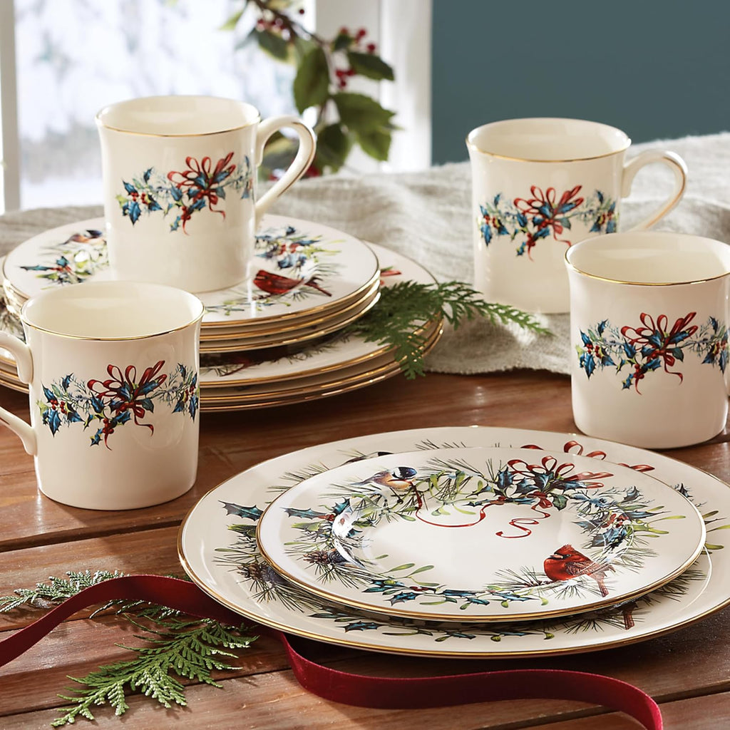 12-Piece Dinnerware Set, Red & Green A221