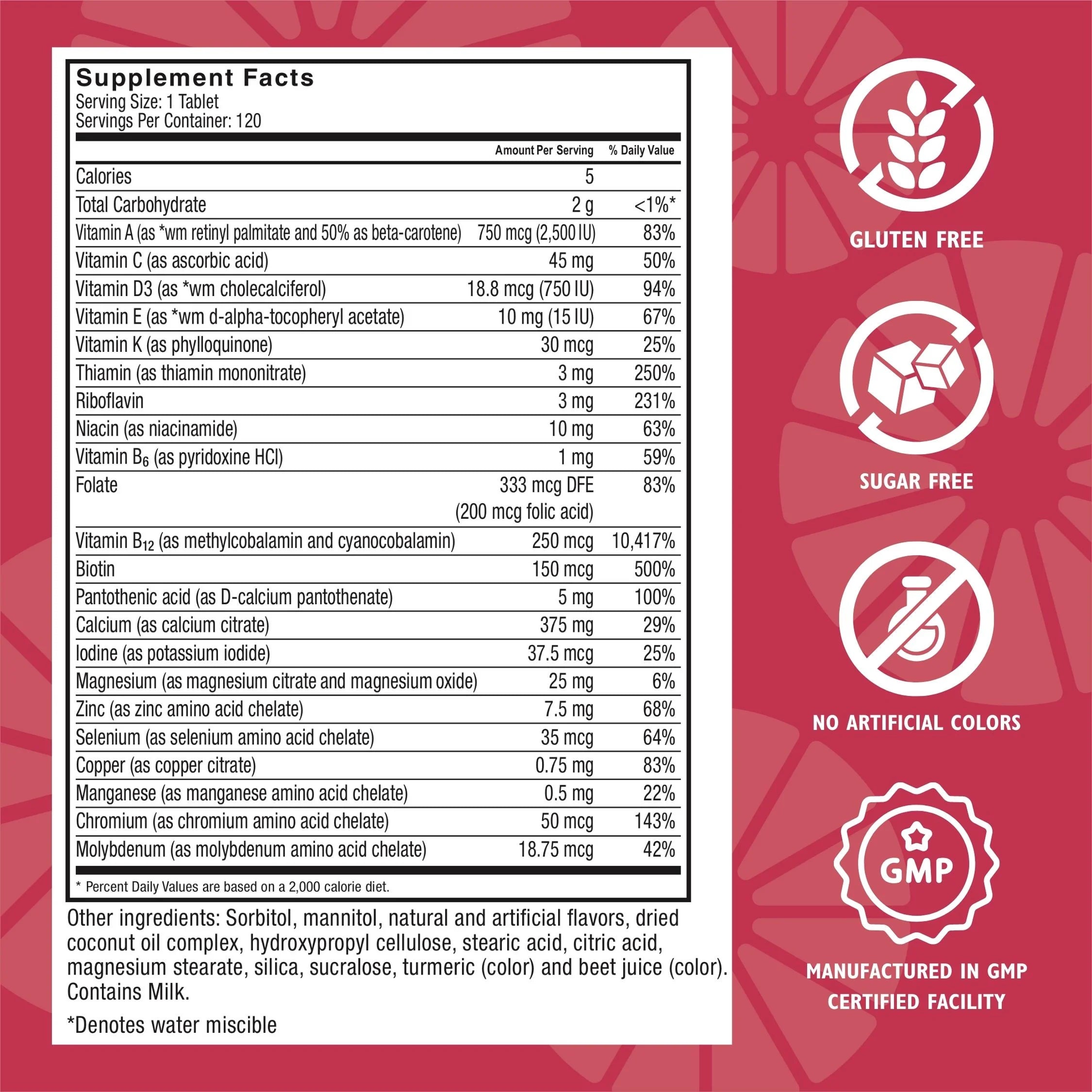 Bariatric Multivitamin with Calcium Citrate Chewables, Orange Pineapple, 120 Count H3260