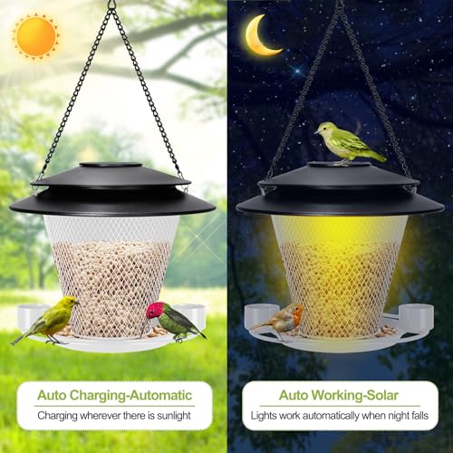 Metal Wild Bird Feeder Hanging Outdoors Squirrel Proof Red U33228