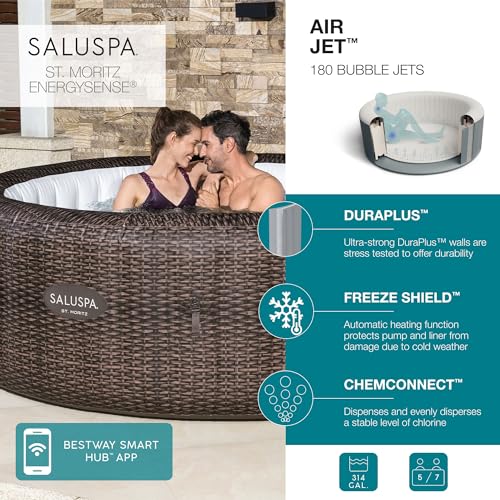 Inflatable Hot Tub for 5 to 7 People with 180 AirJets L7262