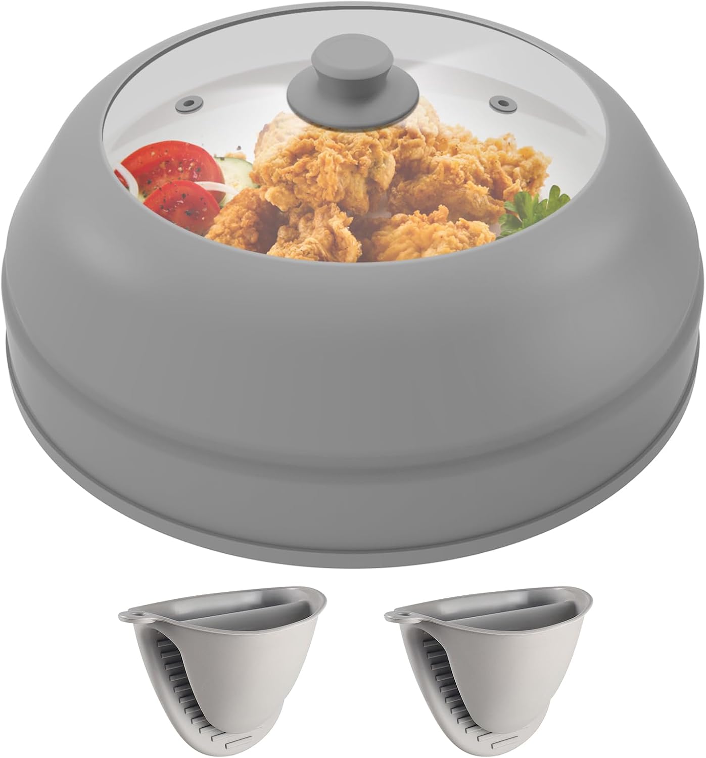 Microwave Splatter Cover with Collapsible Silicone, 10.5 Inch T148