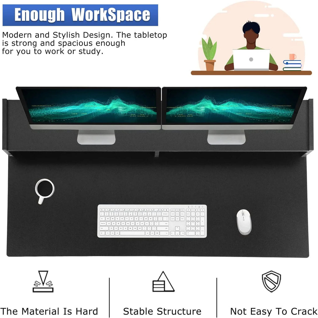Small Desk with Drawer for Small Spaces, Computer Desk with Keyboard Tray and Shelf B703022