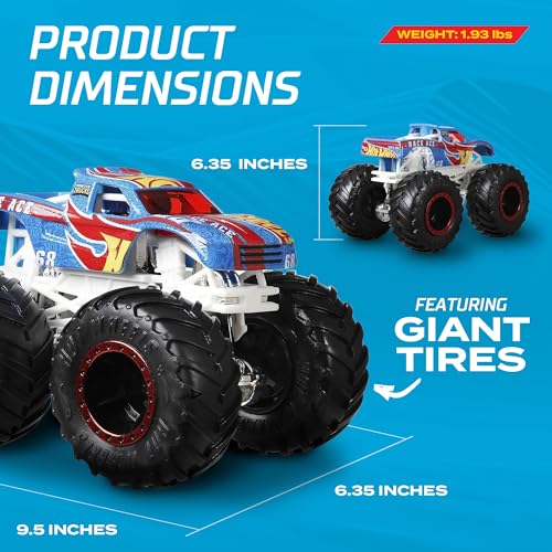 Monster Trucks 8-Pack, 1:64 Scale Toy Trucks for Kids 3+ Z437