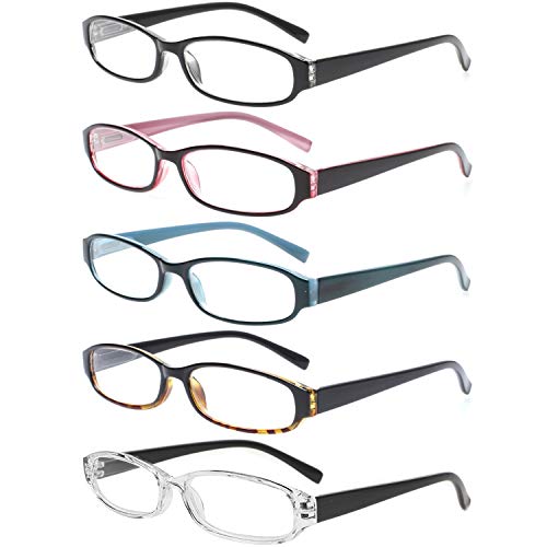 NORPERWIS Reading Glasses 5 Pairs Spring Hinge Comfort Fashion Quality Readers for Men and Women