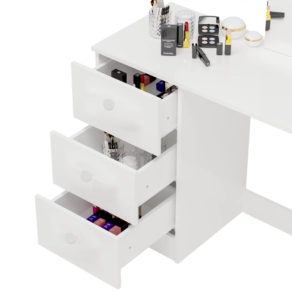 Modern Vanity Table with 3 Drawers and Mirror D499628