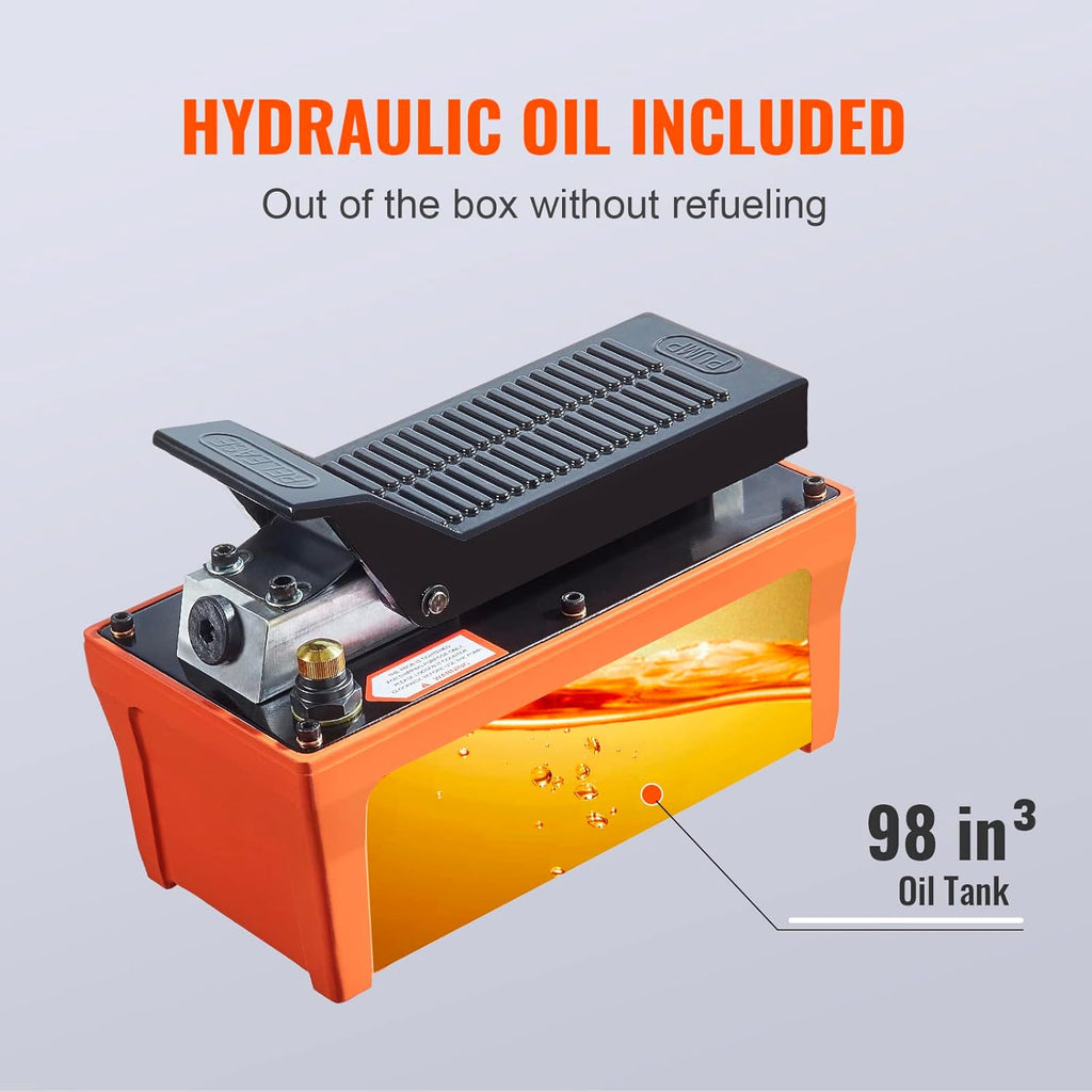 Air Hydraulic Pump, 10,000 PSI, Foot Actuated S582856
