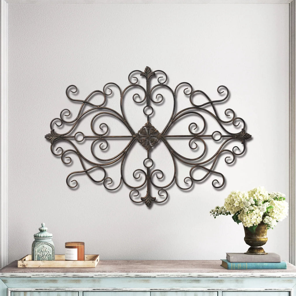 Rustic Metal Wall Art 36" x 24" Antique Wrought Iron Decor A2205