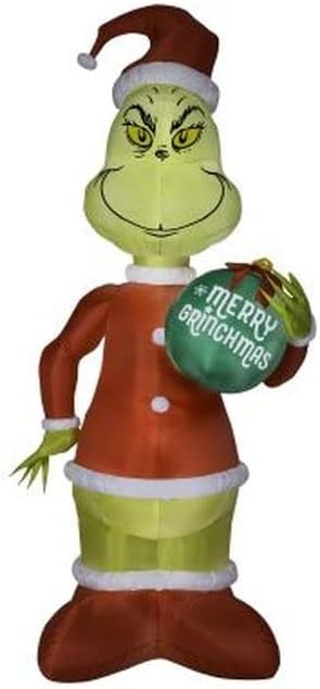 Gemmy Animated Grinch with Ornament Inflatable Christmas Decor