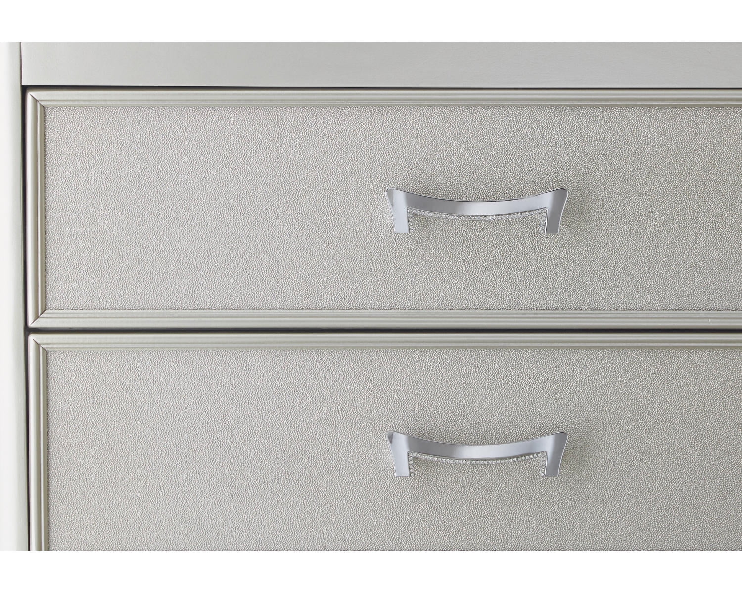 3 Drawer Nightstand, Silver Y7476