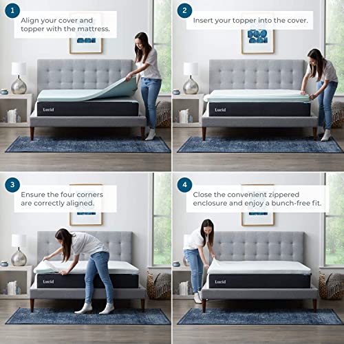 Gel Memory Foam Mattress Topper, Ventilated, Twin XL P977
