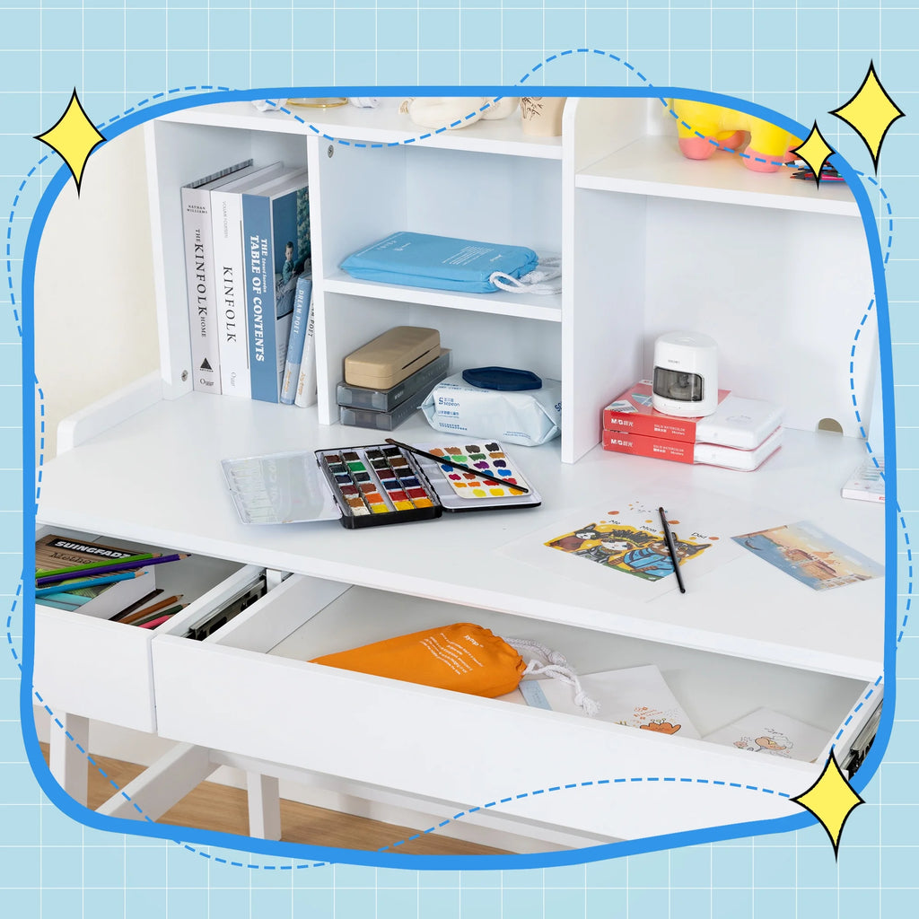 Kids Wooden Desk and Chair Set with Drawers A9990