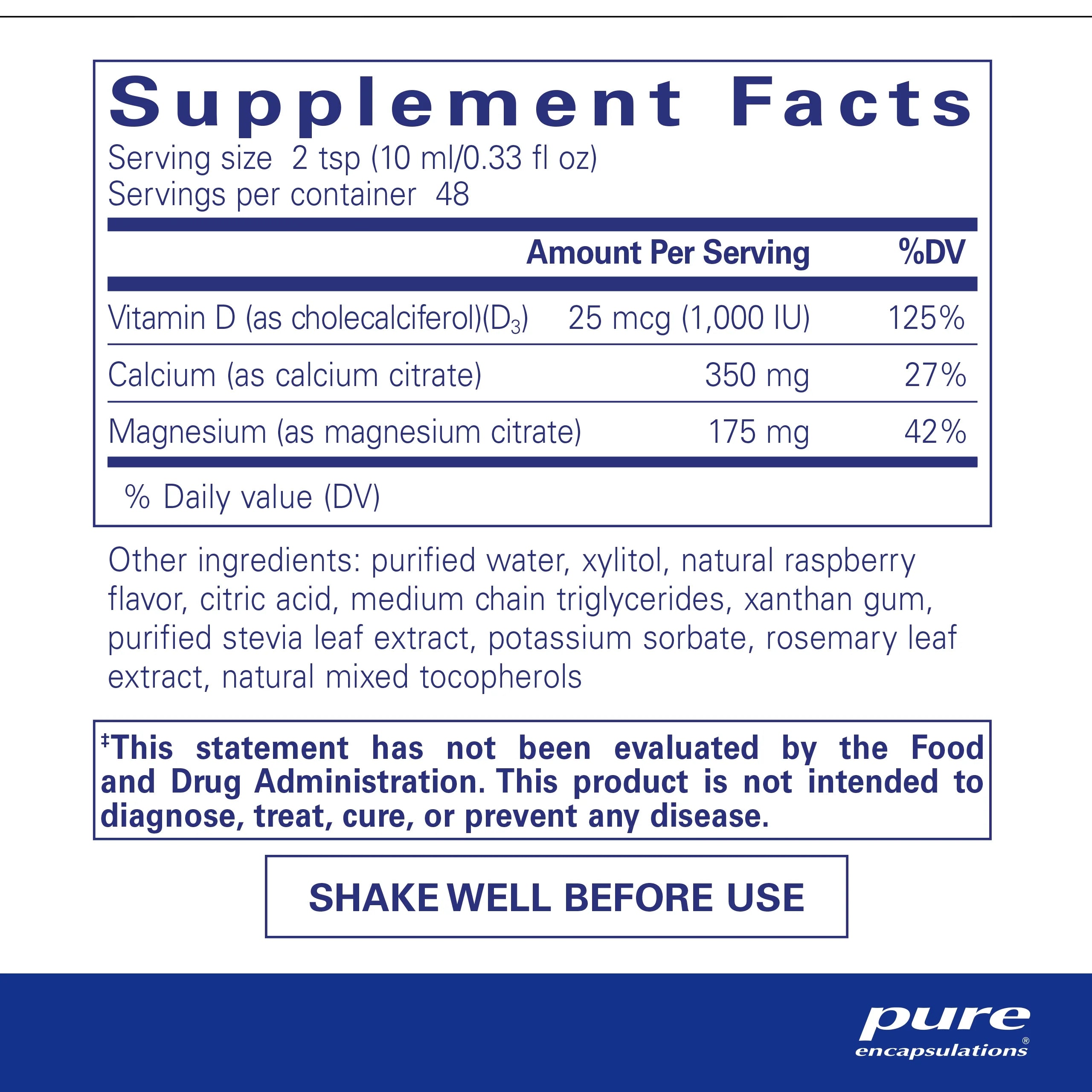 Calcium Magnesium Vitamin D Liquid Supplement Z3296