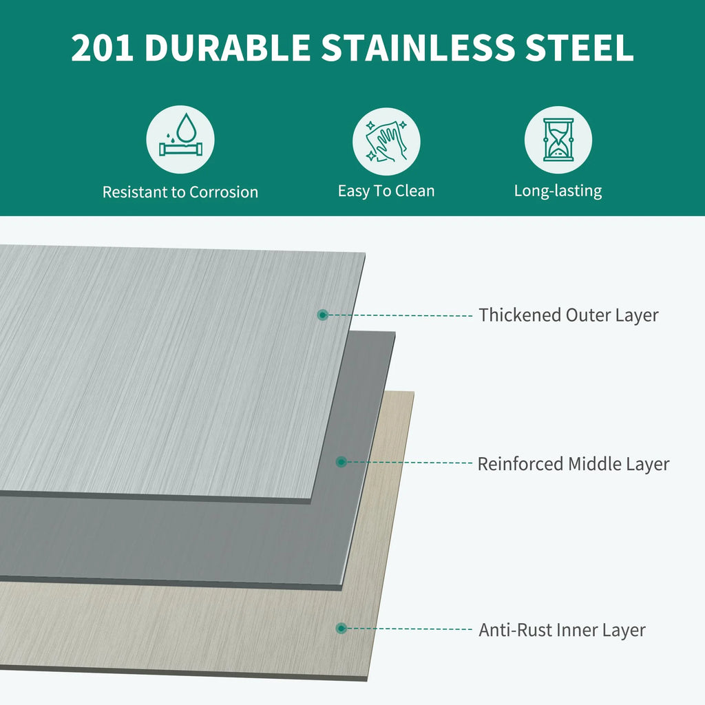 Stainless Steel 5-Tier Storage Shelving Unit, 48" x 18" x 72" P552