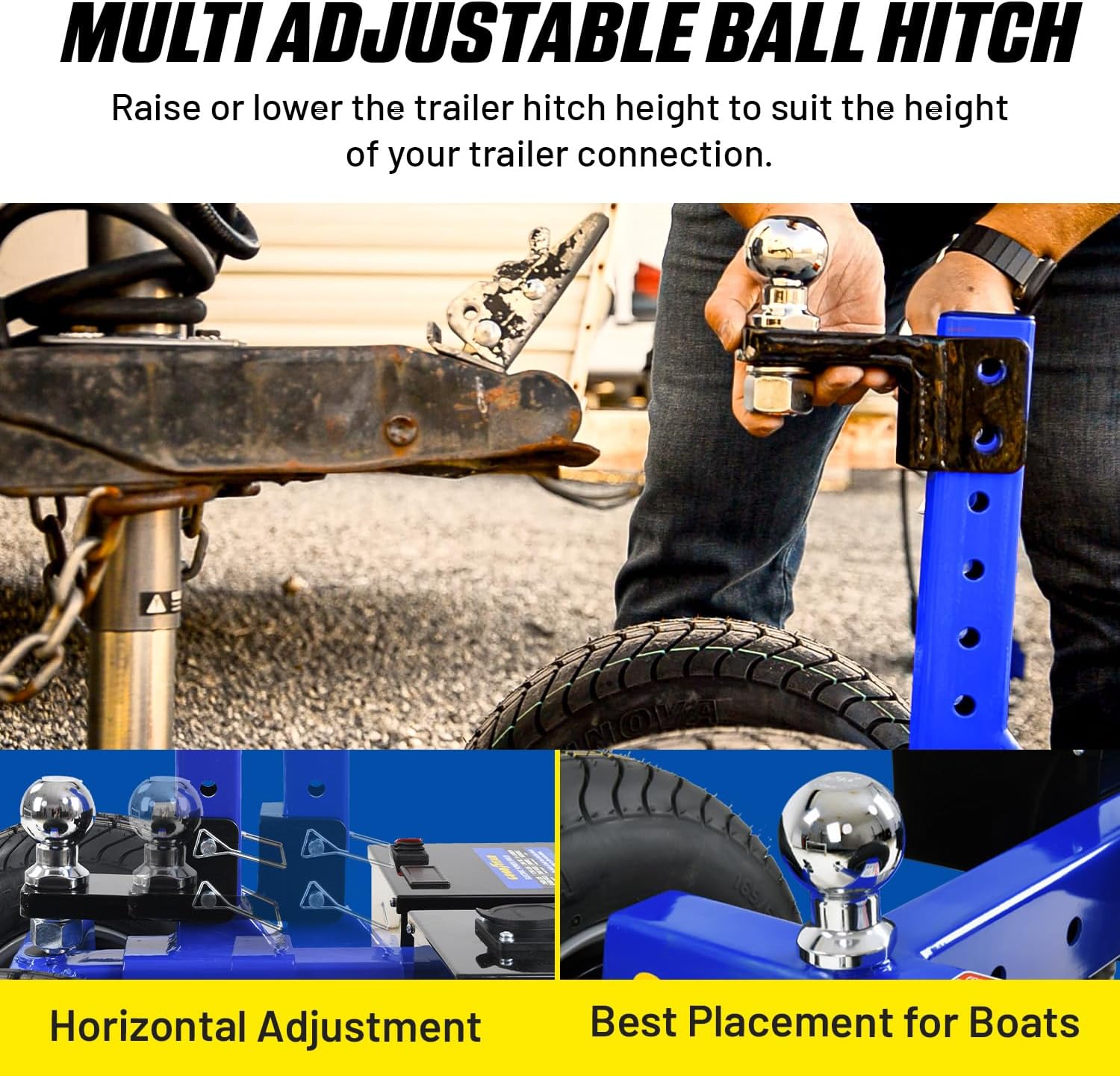Electric Trailer Dolly 7500lbs Max Trailer Weight, All-Terrain Wheels H495514