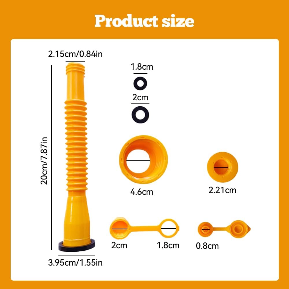 Gas Can Spout Replacement Kit with Flexible Nozzle, Anti-Spill, Fits 1-10 Gallon Cans X384324