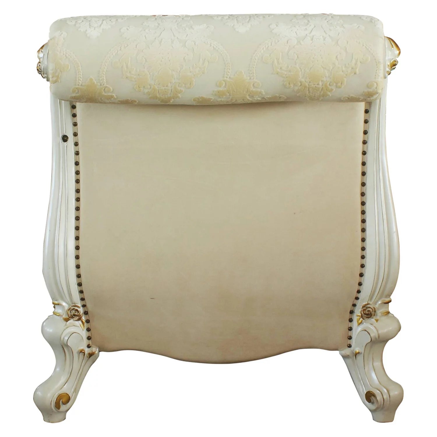One Arm Chaise with Nailheads in Antique Pearl W16991