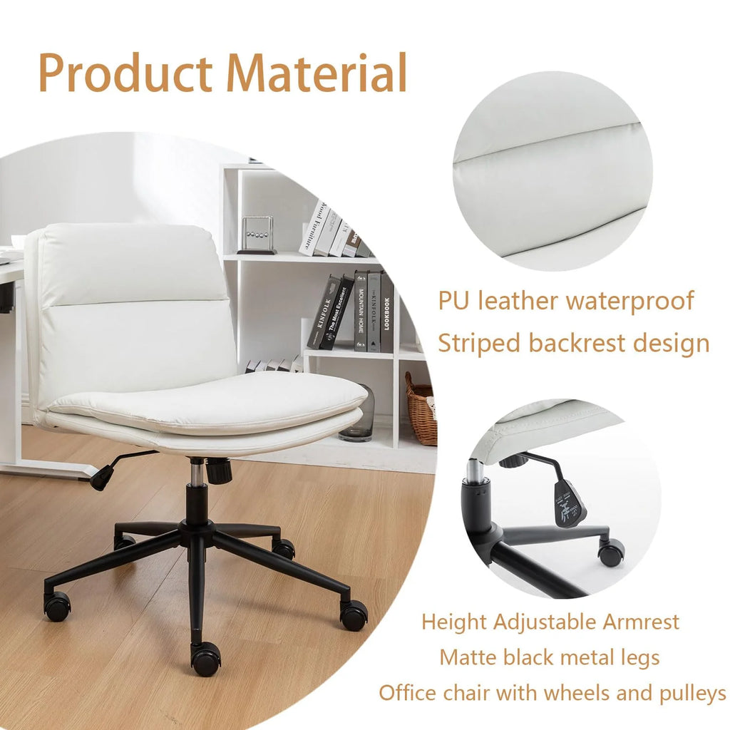 Criss Cross Chair with Wheels, Ergonomic Home Office Desk Chair L577794