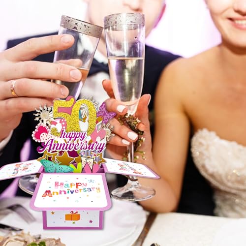 10th Anniversary Card for Husband Wife, Funny 10 Years Married Card for Parents J910109