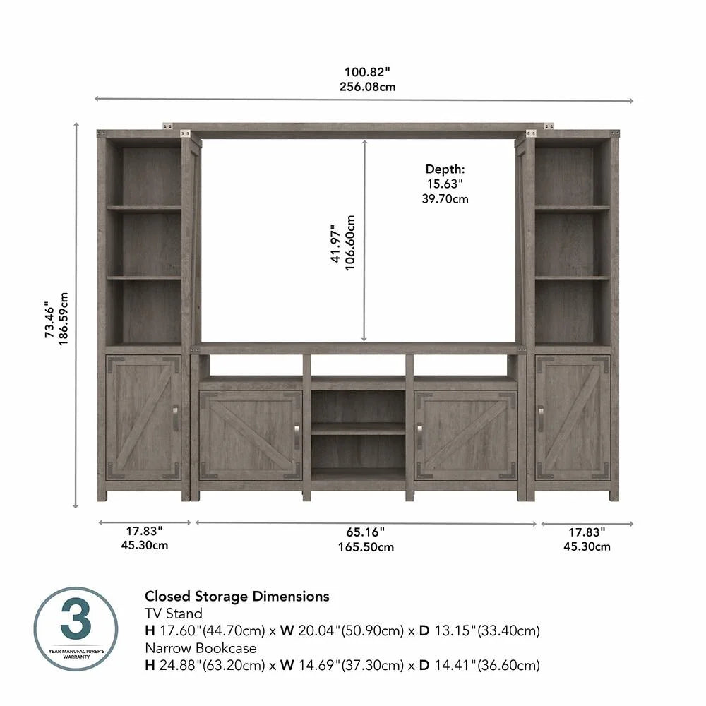 Farmhouse Entertainment Center with Shelves O2896