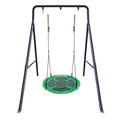6.7’ x 8.4’ Single Swing Set Frame + 39” Round Platform Tree Swing – UV-Treated Saucer Swing Seat & Modular Metal Frame Playground Set
