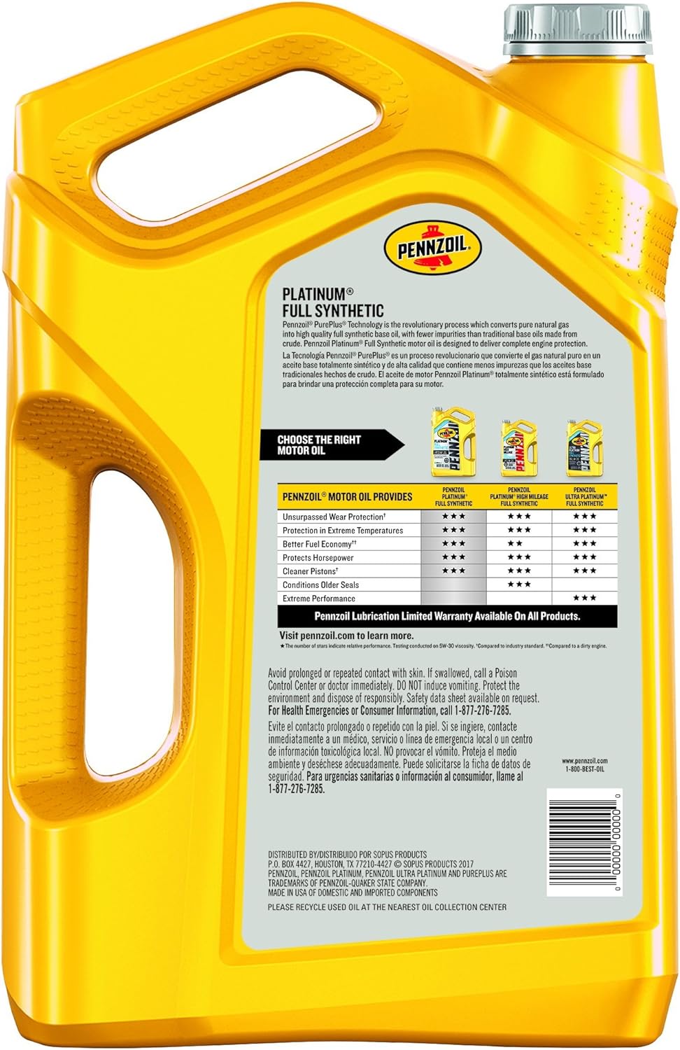 Full Synthetic Motor Oil 0W-20, 5 Quart I203255