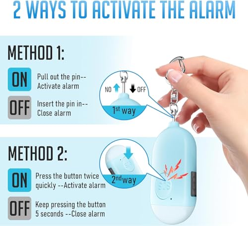 Personal Alarm Siren 3 Pack with LED Flashlight and USB Rechargeable N533250
