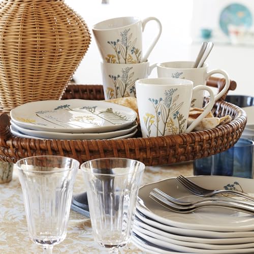 Wildflowers Dinnerware Set, 12 Count, White A6033