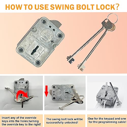 Electronic Keypad Lock for Safes with Time Delay and 2 Emergency Keys V291