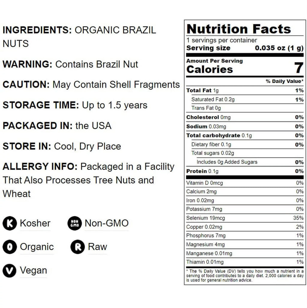 Organic Brazil Nuts, Non-GMO, 12 Pounds D8858