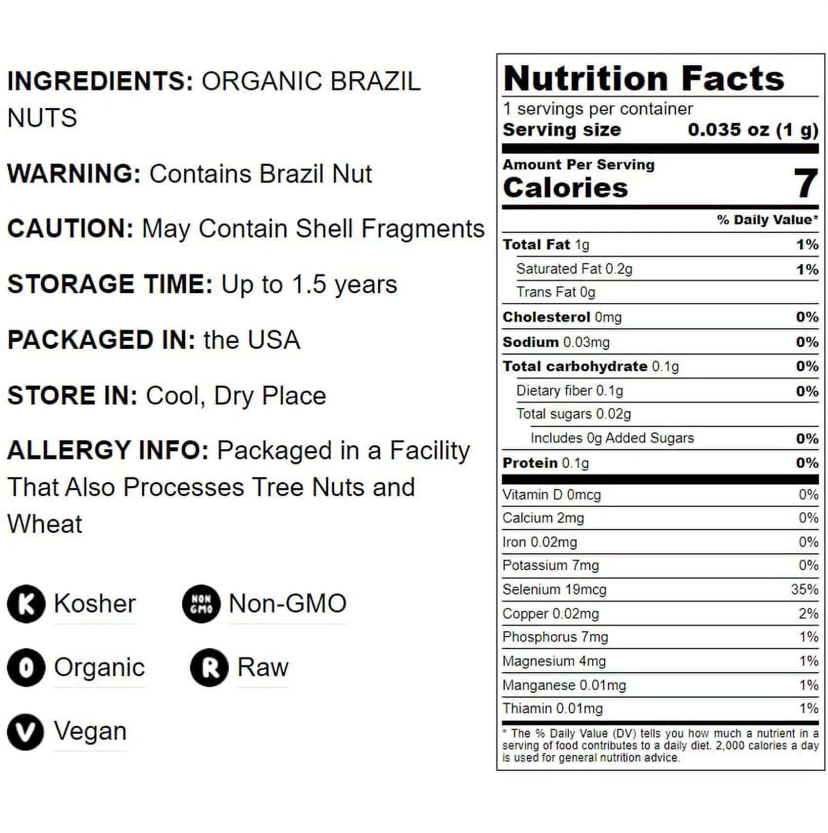Organic Brazil Nuts, Non-GMO, 12 Pounds D8858
