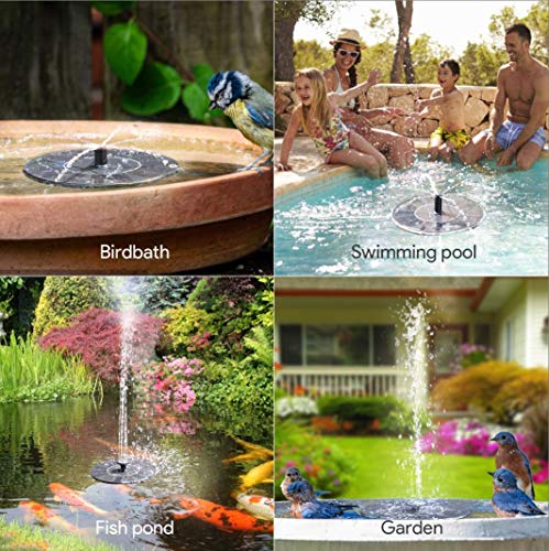 Solar Fountain, Floating Solar Water Pump for Bird Bath, Garden, Pond Z166