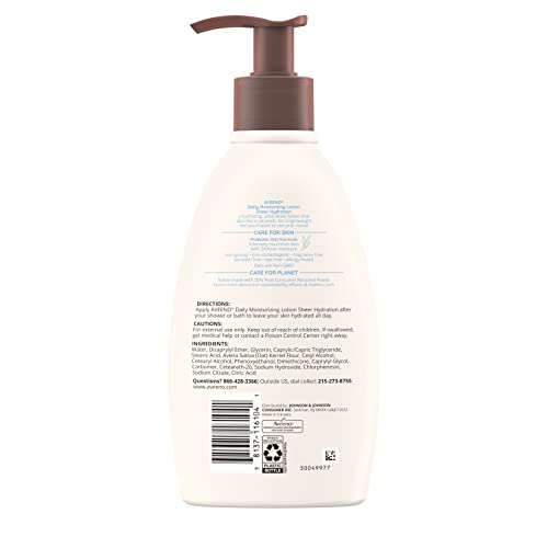 Daily Moisturizing Fragrance-Free Lotion with Prebiotic Oat, 12 fl. oz (Pack of 2) O443