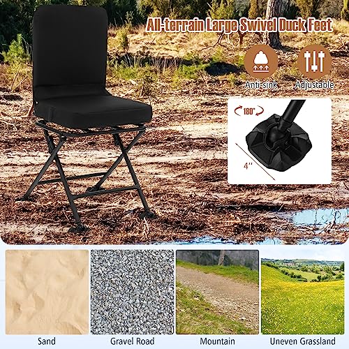 360° Swivel Hunting Chair with Padded Cushion, Folding and Portable N117