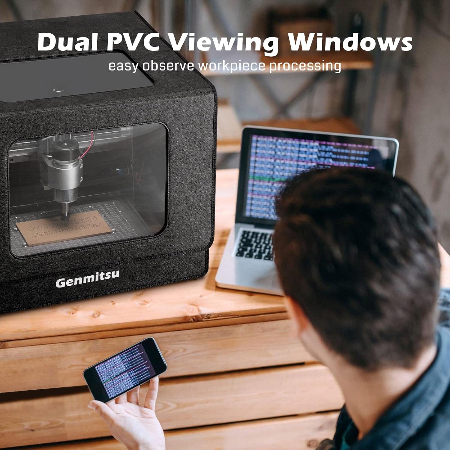 CNC Router Machine 3 Axis Engraver with Enclosure A2478