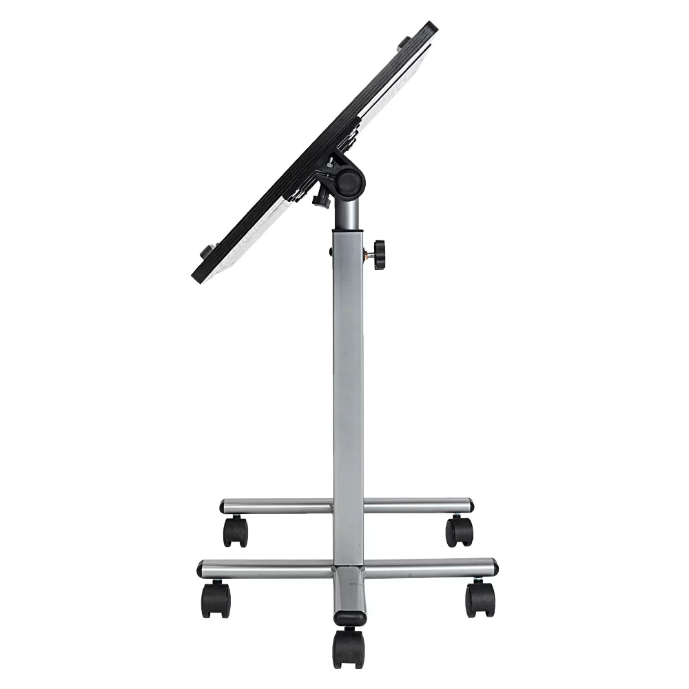 Five-Wheel Multifunctional Lifting Computer Desk, Black & Silver H712
