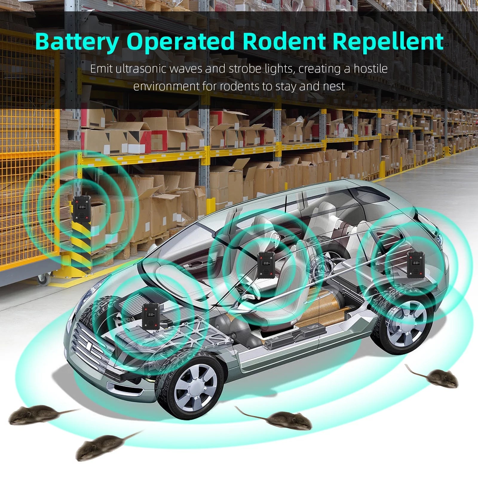 Under Hood Rodent Repeller Ultrasonic for Car Engines N7060