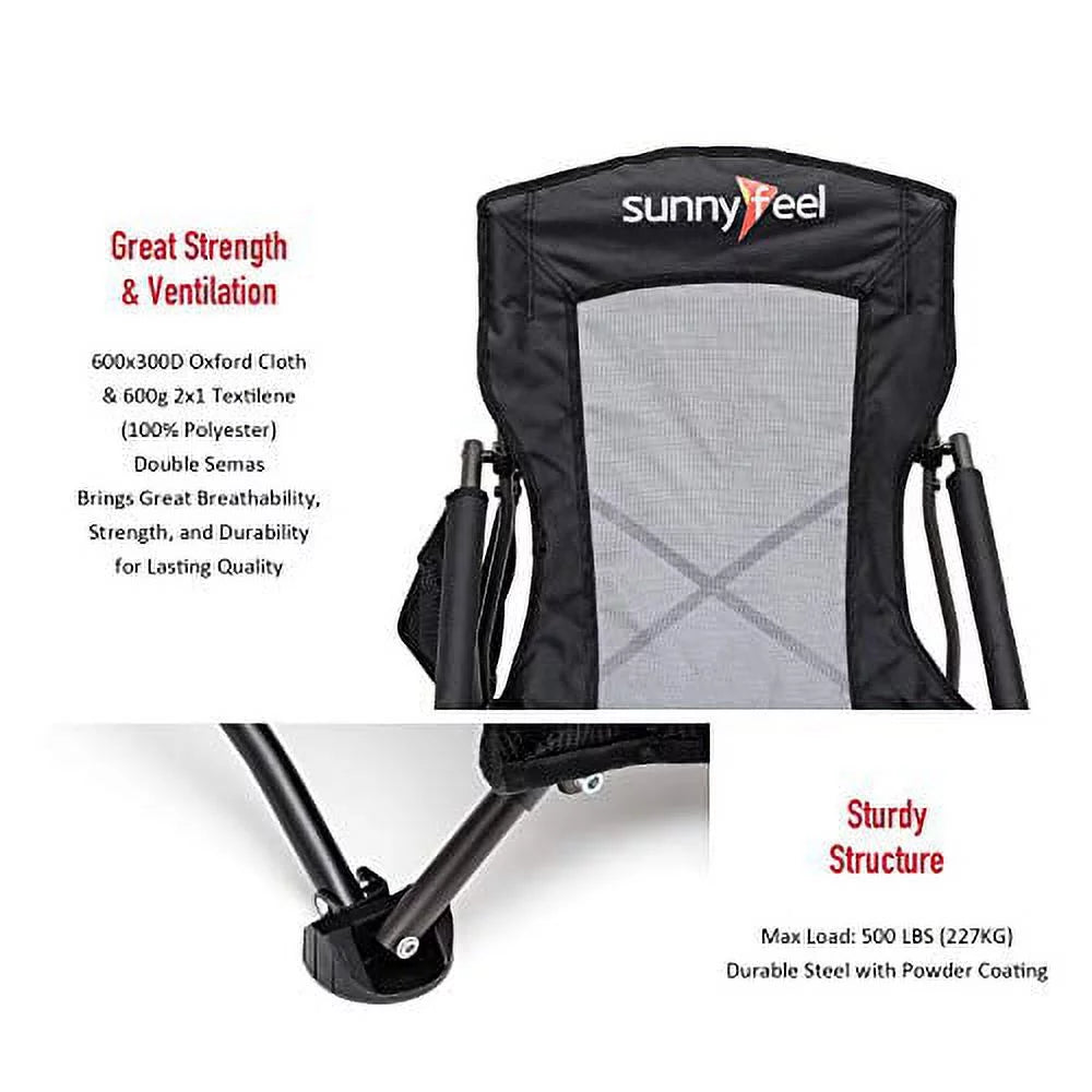 Folding Beach Chair with Mesh Back, Heavy Duty for Adults (2 Pack) K582330