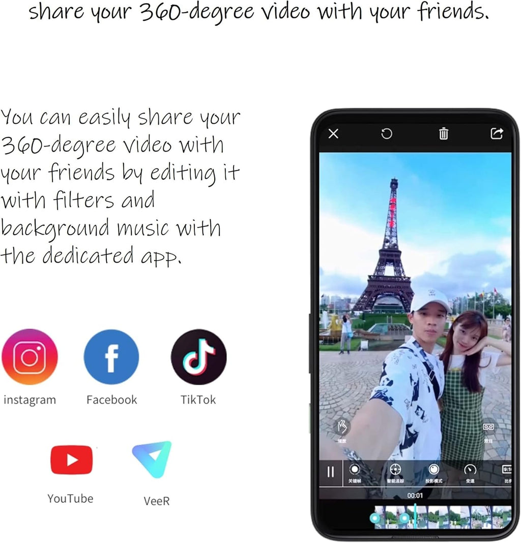 360 Camera with Social Media Live and Full View Capture B643