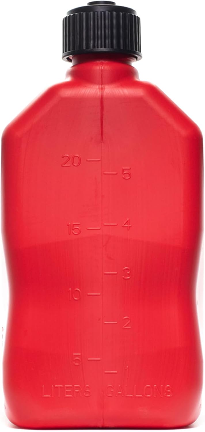 5.5-Gallon Square Motorsport Container (2 Pack) Red with 14" Deluxe Filler Hose H61862