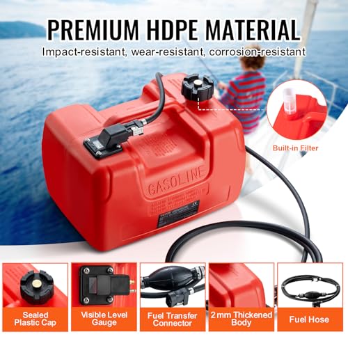 12 Gallon Portable Marine Fuel Tank with Hose N2402