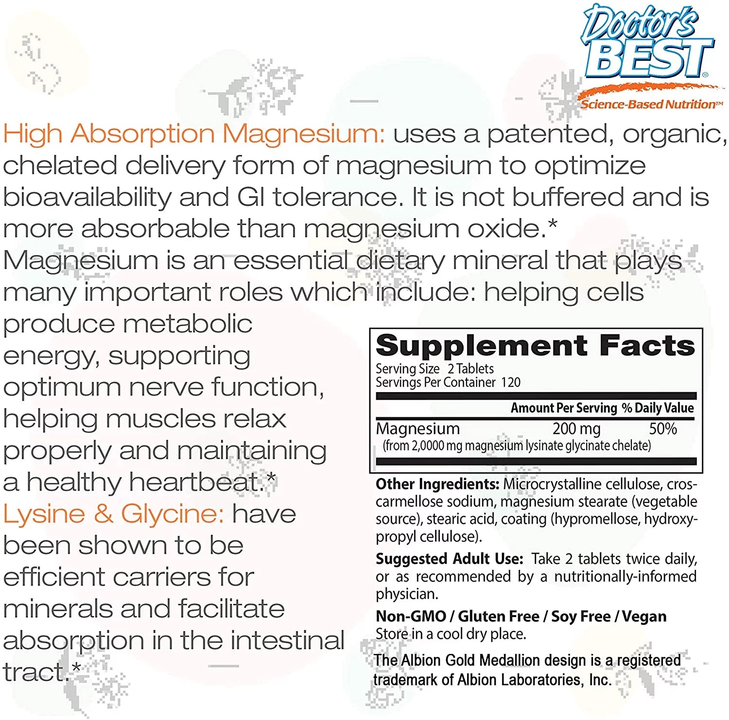 High Absorption Magnesium Multivitamins 100 mg, 240 Tablets E8165